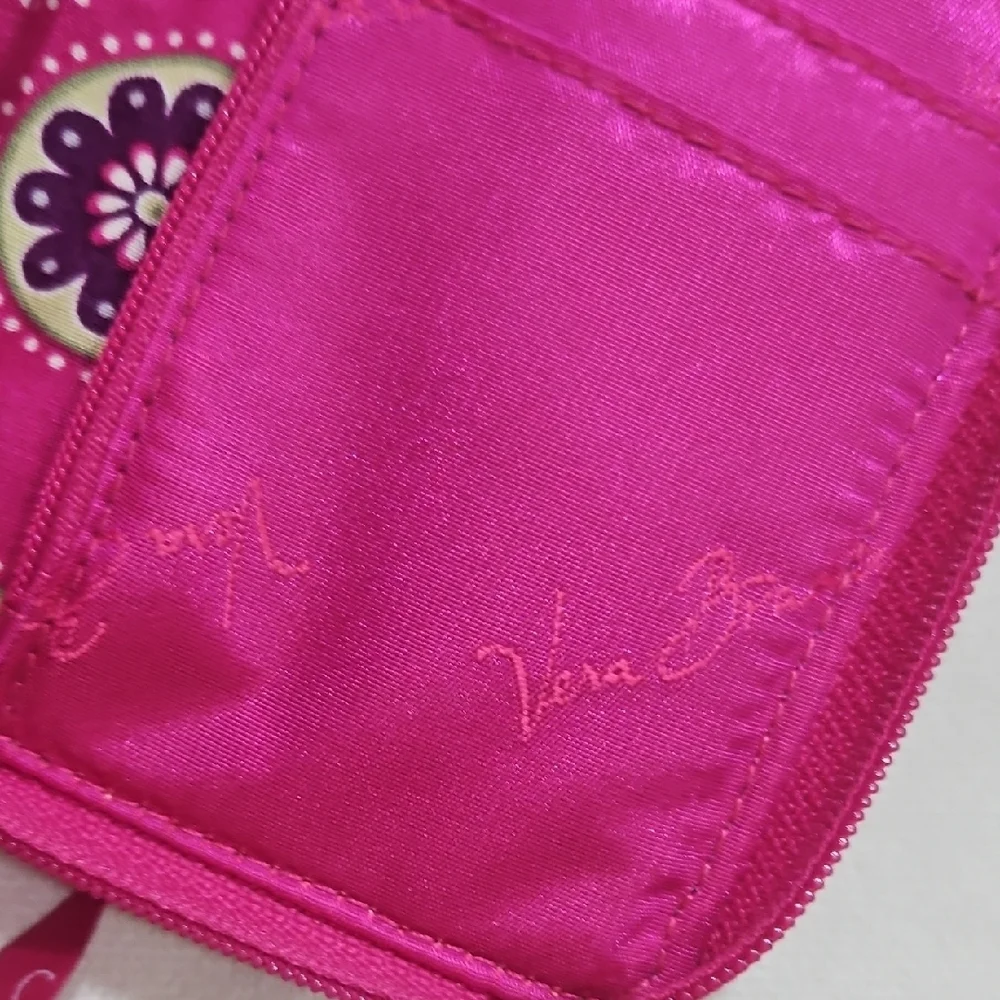 Vera Bradley Floral Pink and Black Wristlet - Picture 4 of 5